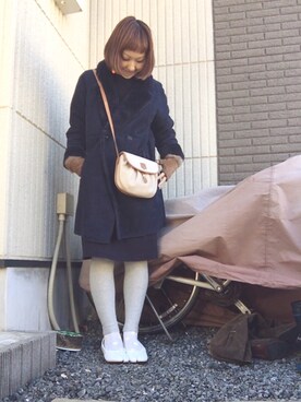 「studio CLIP（スタディオクリップ）のアイテム（ムートンコート）」を使った、ma.さん（レディース・152cm）の冬コーディネート