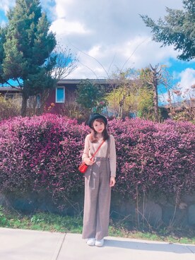 「STYLE」｜「アイテム（オールインワン・サロペット）」を使った、Carmen Wさん（レディース・158cm）の春コーディネート