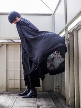 「Yohji Yamamoto POUR HOMME（ヨウジヤマモトプールオム）のアイテム（その他アウター）」を使った、げさん（メンズ・171cm）の夏コーディネート