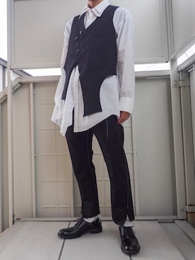 「sulvam（サルバム）のアイテム（スラックス）」を使った、げさん（メンズ・171cm）の秋コーディネート