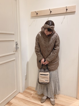 「アコーディオンプリーツ」｜「アイテム（スカート）」を使った、sakura✿さん（レディース・158cm）の秋コーディネート
