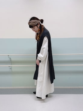 「Samansa Mos2 blue」｜「アイテム（シャツワンピース）」を使った、sakura✿さん（レディース・158cm）の春コーディネート