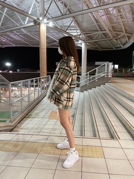 「airforce1」｜「アイテム（ジャケット/アウター）」を使った、MoEさん（レディース・161cm）の冬コーディネート