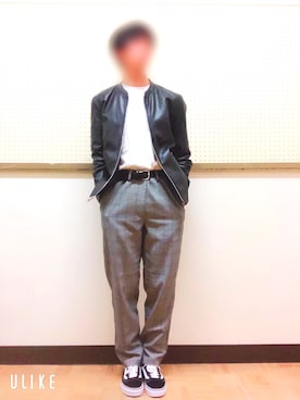 「WEGO（ウィゴー）のアイテム（ライダースジャケット）」を使った、YU/toさん（メンズ・165cm）の春コーディネート