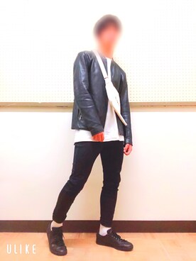 「WEGO（ウィゴー）のアイテム（ライダースジャケット）」を使った、YU/toさん（メンズ・165cm）の春コーディネート