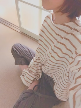 「e.r.g*（イーアールジー）のアイテム（パンツ）」を使った、まにょさん（レディース・163cm）の春コーディネート