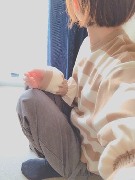 「e.r.g*（イーアールジー）のアイテム（パンツ）」を使った、まにょさん（レディース・163cm）の春コーディネート