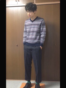 「VALUNI（ヴァルニ）のアイテム」を使った、和弥さん（メンズ・171cm）の冬コーディネート