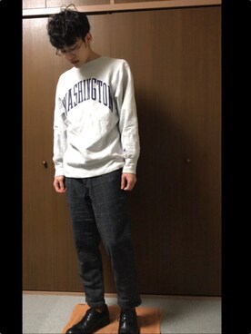 「VALUNI（ヴァルニ）のアイテム」を使った、和弥さん（メンズ・171cm）の冬コーディネート