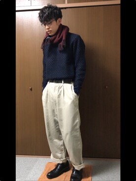 「VALUNI（ヴァルニ）のアイテム」を使った、和弥さん（メンズ・171cm）の冬コーディネート