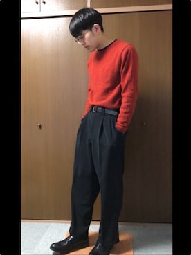 「VALUNI（ヴァルニ）のアイテム」を使った、和弥さん（メンズ・171cm）の冬コーディネート