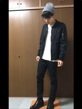 「VALUNI（ヴァルニ）のアイテム」を使った、和弥さん（メンズ・171cm）の冬コーディネート