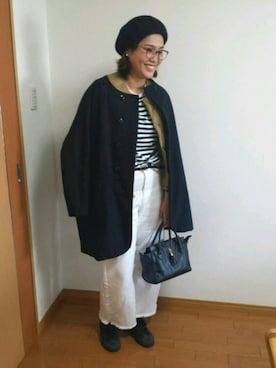 「パールアクセ」｜「アイテム（その他アウター）」を使った、kyon1227さん（レディース・167cm）の春コーディネート