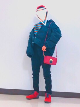 「RETRO GIRL（レトロガール）のアイテム（ダウンジャケット/コート）」を使った、のぶさん（レディース・152cm）の冬コーディネート