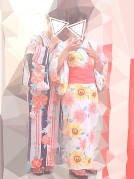 「GRL（グレイル）のアイテム（浴衣）」を使った、のぶさん（レディース・152cm）の夏コーディネート