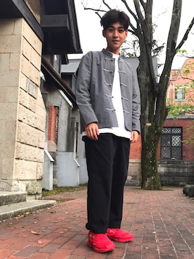 「DISCOVERED（ディスカバード）のアイテム（ブルゾン）」を使った、ちゃんかわさん（メンズ・172cm）の春コーディネート
