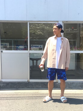 「SUPERTHANKS」｜「アイテム（ナイロンジャケット）」を使った、ちゃんかわさん（メンズ・173cm）の春コーディネート