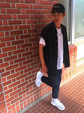 「lideal（リデアル）のアイテム（デニムパンツ）」を使った、ちゃんかわさん（メンズ・173cm）の春コーディネート