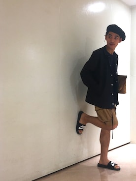 「大学生」｜「アイテム（ビーチサンダル）」を使った、ちゃんかわさん（メンズ・173cm）の夏コーディネート