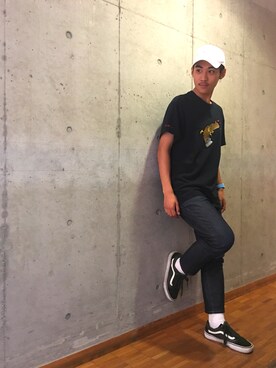 「lideal（リデアル）のアイテム（デニムパンツ）」を使った、ちゃんかわさん（メンズ・173cm）の夏コーディネート