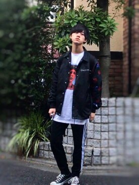 「Yohji Yamamoto（ヨウジヤマモト）のアイテム（ブルゾン）」を使った、遊兎。さん（メンズ・168cm）の春コーディネート