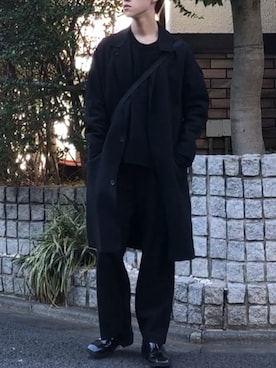 「アイテム（ステンカラーコート）」を使った、遊兎。さん（メンズ・168cm・20代）の春コーディネート