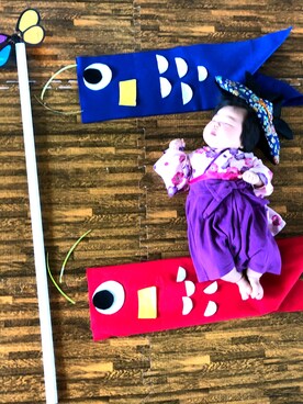 「60cm」｜「アイテム（帽子）」を使った、ひなのさん（キッズ・60cm）の春コーディネート