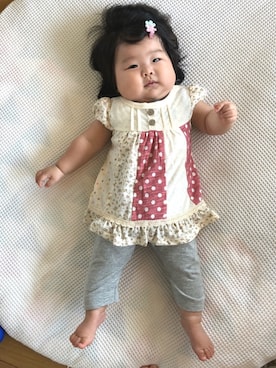 「60cm」｜「アイテム（ワンピース/ドレス）」を使った、ひなのさん（キッズ・50cm）の夏コーディネート