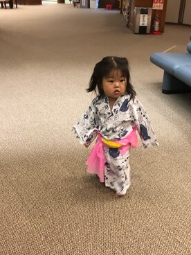 「no brand（ノーブランド）のアイテム（浴衣）」を使った、ひなのさん（キッズ・50cm）の秋コーディネート