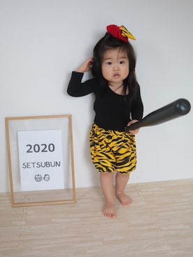 「節分」｜「アイテム（パンツ）」を使った、ひなのさん（キッズ・50cm）の冬コーディネート