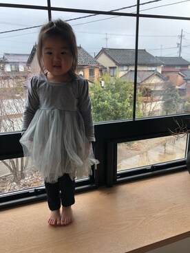 「no brand（ノーブランド）のアイテム（ワンピース/ドレス）」を使った、ひなのさん（キッズ・50cm）の冬コーディネート