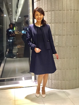 「Dear Princess（ディアプリンセス）のアイテム（ノーカラージャケット）」を使った、ismさん（レディース・167cm）の冬コーディネート