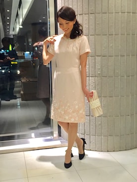 「アイテム（ワンピース、ピンク系）」を使った、ismさん（レディース・168cm）の冬コーディネート