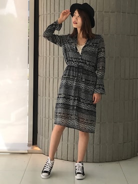 「アイテム（シャツワンピース）」を使った、ismさん（レディース・168cm）の秋コーディネート