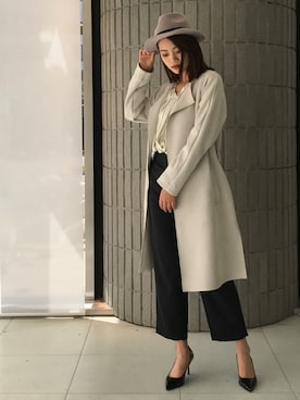 「アイテム（ステンカラーコート）」を使った、ismさん（レディース・170cm）の夏コーディネート