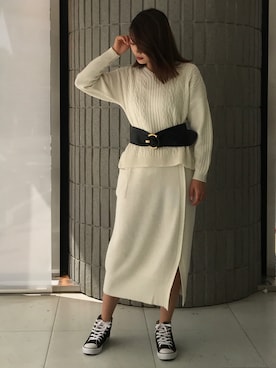 「ケーブル編み」｜ismさん（レディース・170cm）の夏コーディネート