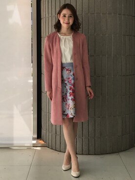 「コーディガン」｜「アイテム（ノーカラージャケット）」を使った、ismさん（レディース・170cm）の夏コーディネート