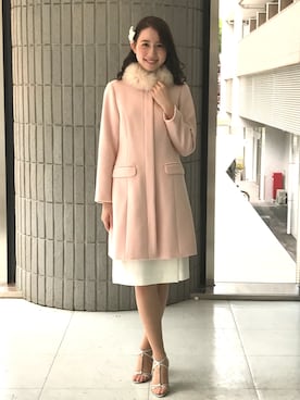 「アイテム（ステンカラーコート、ピンク系）」を使った、ismさん（レディース・170cm）の秋コーディネート