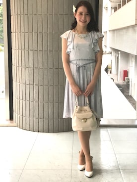 「アイテム（ワンピース、ブルー系）」を使った、ismさん（レディース・170cm）の秋コーディネート