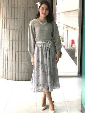 「アイテム（ニット/セーター、シルバー系）」を使った、ismさん（レディース・170cm）の秋コーディネート