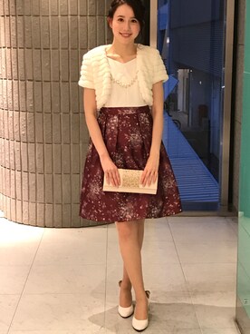 神戸コレクションにて モデル着用＊ボーダーファーボレロを使ったレディース人気ファッションコーディネート - WEAR