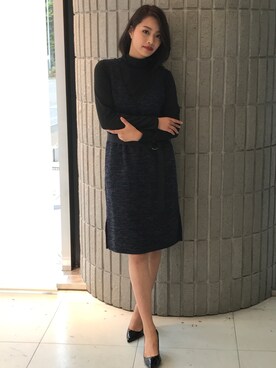 「アイテム（ジャンパースカート）」を使った、ismさん（レディース・170cm）の秋コーディネート