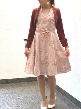 「パーティースタイル」｜「アイテム（ノーカラージャケット）」を使った、ismさん（レディース・170cm）の冬コーディネート