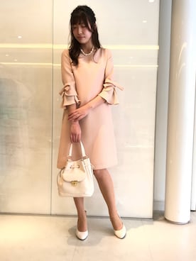 「お食事会」｜「アイテム（ワンピース）」を使った、ismさん（レディース・160cm）の春コーディネート