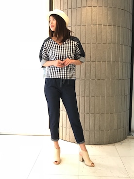 「Vネック」｜ismさん（レディース・170cm）の春コーディネート