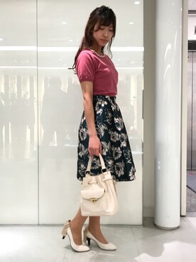 「ケーブルニット」｜「アイテム（アンサンブル）」を使った、ismさん（レディース・160cm）の夏コーディネート