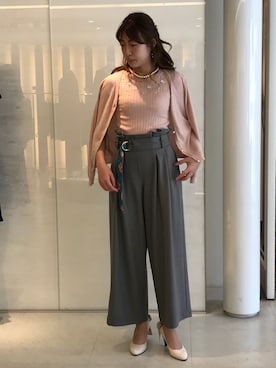 「リブニット」｜「アイテム（アンサンブル）」を使った、ismさん（レディース・160cm）の秋コーディネート