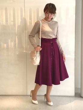 「サーキュラースカート」｜ismさん（レディース・160cm）の秋コーディネート