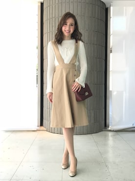 「アイテム（ジャンパースカート）」を使った、ismさん（レディース・170cm）の秋コーディネート