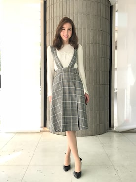 「アイテム（ジャンパースカート）」を使った、ismさん（レディース・170cm）の秋コーディネート